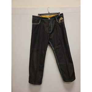 COOGI Jeans Mens Black Denim Colorful Accents Embroidered Pockets Size